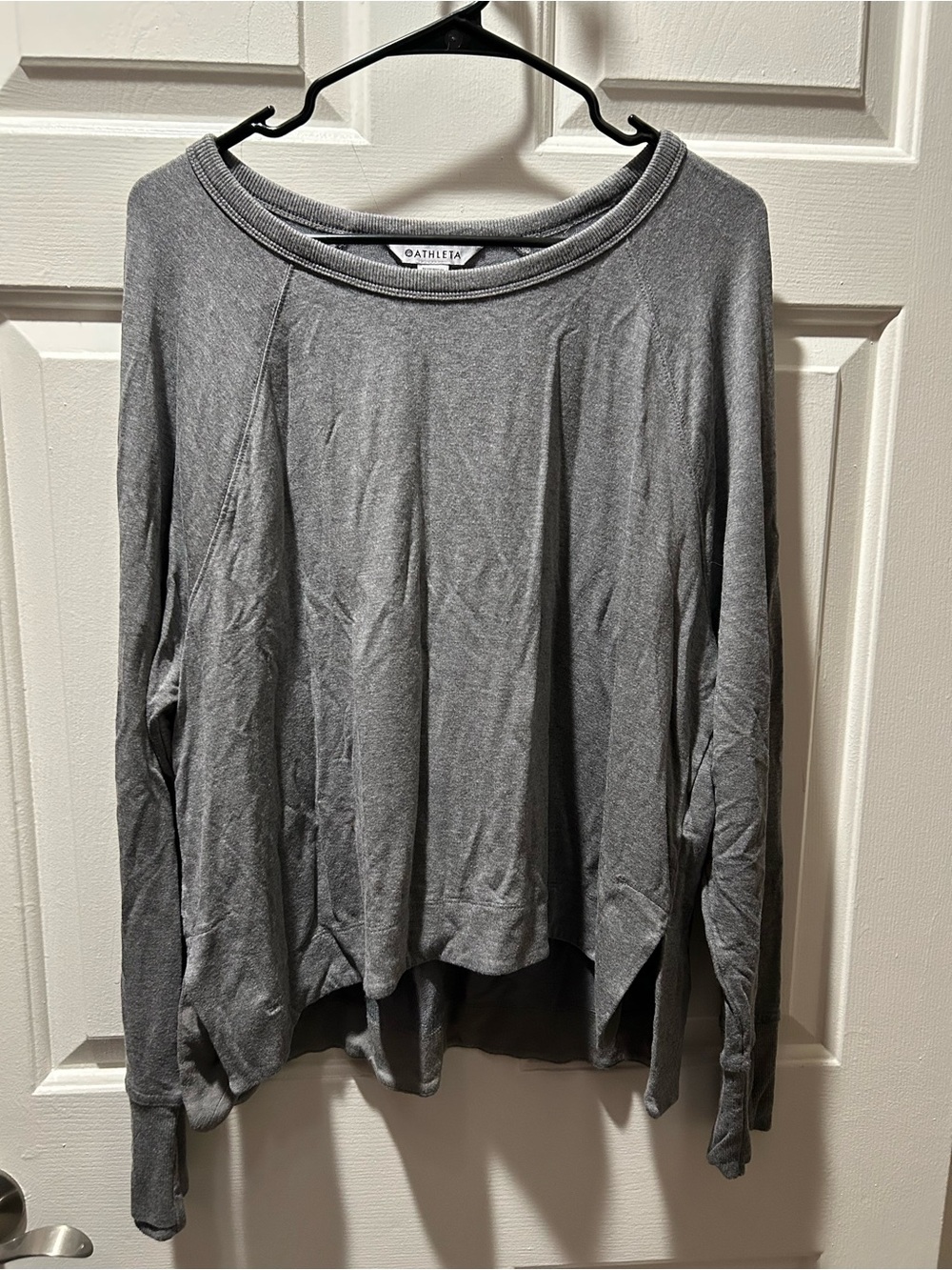 Athleta Women’s Coaster Luxe Recover High Hip Sweatshirt in Gray Size XL